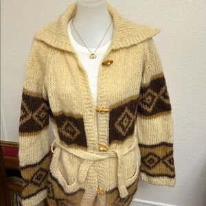 Vintage cream toggle button cardigan